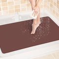 LuxStep Shower Mat Bathtub Mat,24x36 inch, Non-Slip Bath Mat with Drain, Quick Drying PVC Loofah Bathmat for Tub,Shower,Bathroom,Reddish Brown