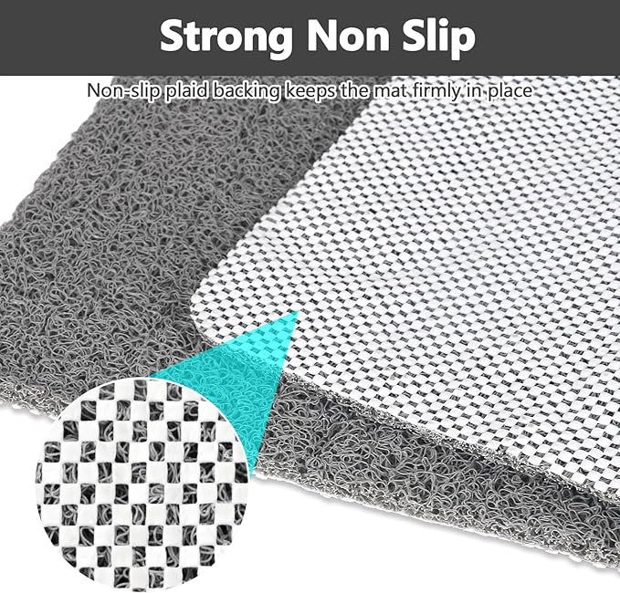Shower Mat Non Slip: 32 x 24 Inch Extra Large Shower Mats with Drain Hole in Middle - Soft Loofah Quick Drying Matt for Shower Stall