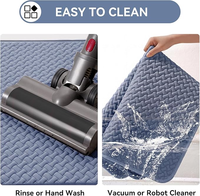 YDKGL Bathroom Rugs Non Slip, Extra Soft Absorbent Quick Dry Bath Mats, Foam Weave Texture Thin Bath Rugs Washable with Rubber Backing, 24" x 48“