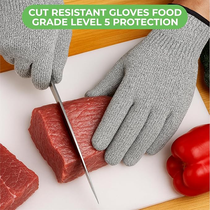 Stainless Steel Cutting Board, Double-Sided Wheat Straw and Steel Cutting Board with Cut-Resistant Gloves, Food Grade 16x11" Chopping Board, Dishwasher Safe Easy to Clean