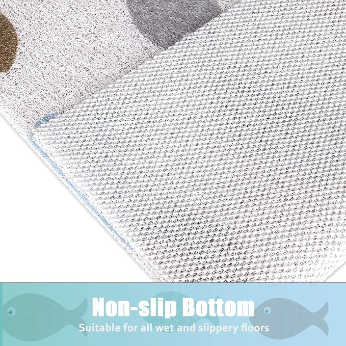 Bathtub Mat Shower Mat Non-Slip, 16x 39 Inch, Soft Comfort Bath Mat with Drainage Holes, PVC Loofah Massage Bathmat for Shower, Tub, Bathroom, Wet Areas, Quick Drying
