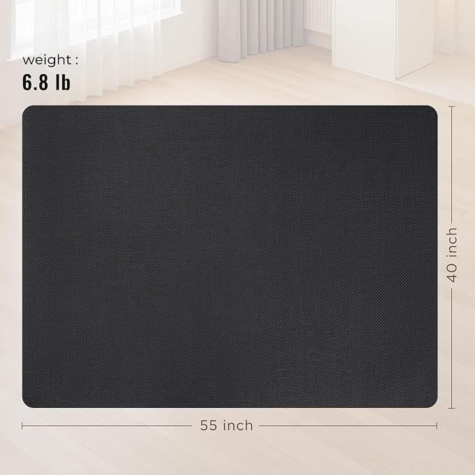 Office Chair Mat for Hard Floors,40"x55" Anti-Slip Waterproof Hardwood Floor Chair Mat,Heavy Duty Floor Protector Rolling Chairs for Home Office(Black)