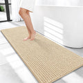 OLANLY Thick Bathroom Runner Rugs 47x20, Extra Soft Absorbent Chenille Bath Rugs, Rubber Backing, Machine Wash Dry, Long Bath Mats for Bathroom Floor, Tub and Shower, Home Decor Accessories, Beige