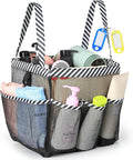 Temede Mesh Shower Caddy Tote, Large Shower Caddy Basket Portable, Quick Dry Hanging Toiletry Bag, 8 Storage Pocket Handle Bath Organizer for College Dorm, Gym, Camp, Travel