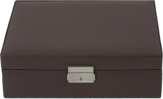 Tech Swiss Valet for Watches Jewelry Cuff links Leather Compact (Brown)