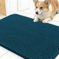 OLANLY Dog Door Mat for Muddy Paws 30x17, Absorbs Moisture and Dirt, Absorbent Non-Slip Washable Doormat, Quick Dry Chenille Mud Mat, Entry Indoor Entryway Carpet for Inside Floor, Atlantic Blue