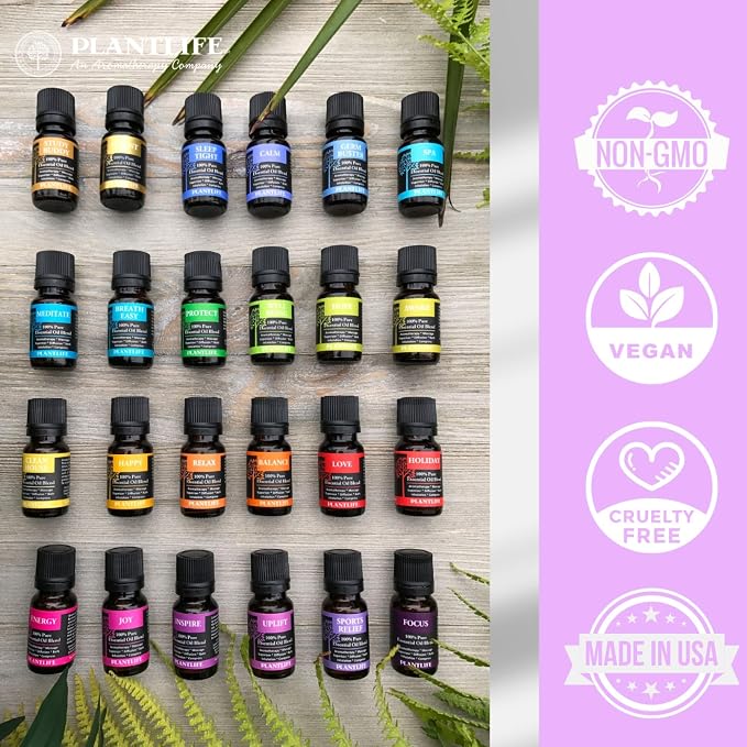 Plantlife Grounded Aromatherapy Essential Oil Blend - Straight from The Plant 100% Pure Therapeutic Grade - No Additives or Fillers - Made in California 10 ml