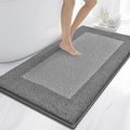 anllugs Bathroom Rugs 30" x 60", Non-Slip Extra Soft Absorbent Bath Rugs, Machine Washable Quick Dry Bath Mats for Bathroom Floor, Shower, Bathtub and Sink, Grey & Dark Grey