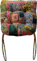 vctops Boho Paisley Chair Cushions with Ties Patchwork U-Shaped Soft Cozy Cotton Linen Chair Pads Non Slip Seat Cushions for Indoor Dining Room and Kitchen Chairs (Pink A,18"x18")