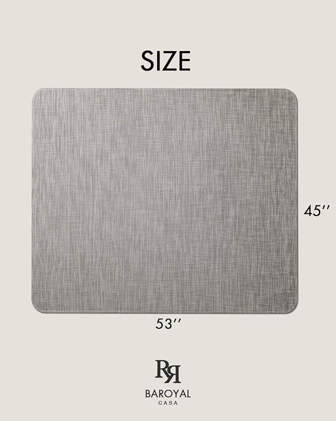 Baroyal Office Chair Mat for Hardwood Floor Under Desk Computer Rolling Chair Mat for Wood/Tile Floor Non-Slip Heavy Duty Desk Rug PVC Plastic Hard Floor Protector 45"x 53" (Soapstone)