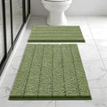 Bcoimo Bathroom Rug Set, Chenille Bath Mat Set with High Low Pile Design, Soft Absorbent Non Slip Bathroom Rugs, Machine Washable Quick Dry Mats for Shower, Tub, Sink and Vanity