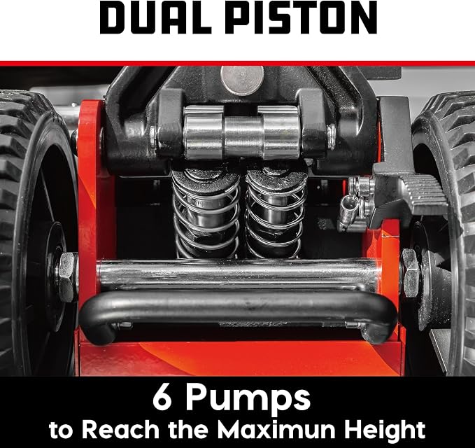 Powerbuilt 2.5 Ton Big Wheel Off Road Jack, Vehicle Lift for Trucks, SUVs, ATVs Offroad Vehicles, Oversized Wheels for Rugged Terrain, 5000 LB Capacity, Orange 620703ECE