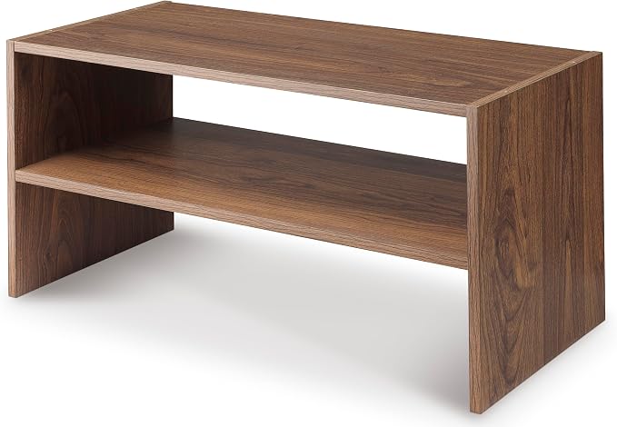 Whitmor Wood Stackable 2-Shelf Shoe Rack, Walnut, 31 inches，2 Pack