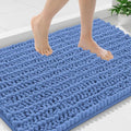 Smiry Bathroom Rugs Mat 36x24, Extra Soft Absorbent Chenille Bath Rugs, Non Slip Rubber Backing Machine Washable Quick Dry Bath Mats for Bathroom Floor, Tub, Shower, Home Accessories, Cornflower Blue