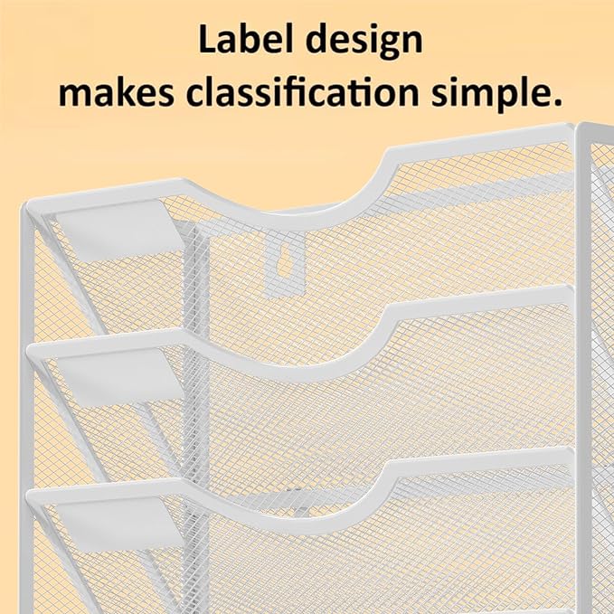 Kuntine.B Wall File Organizer Office (White, 5 Tier)