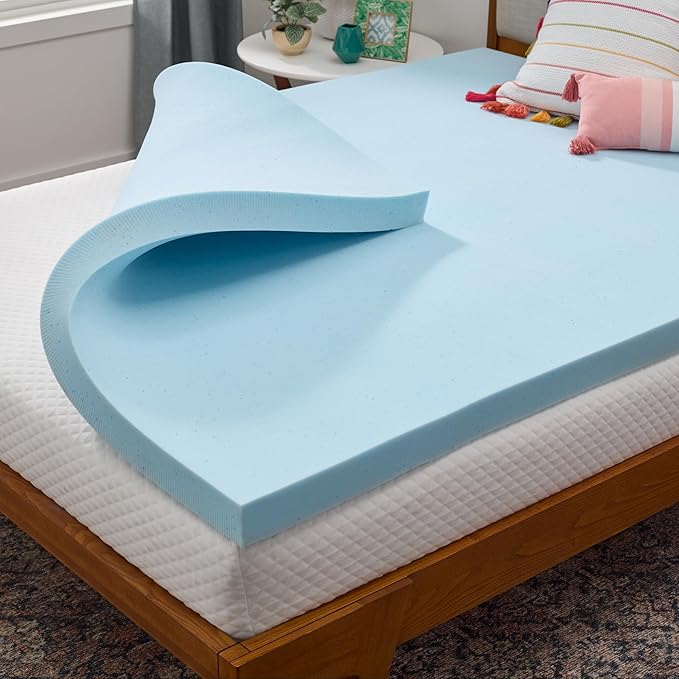 Linenspa Memory Foam Mattress Topper, California King Size - 3 Inch Gel Infused Memory Foam - Plush Feel - Cooling and Pressure Relieving - CertiPUR Certified