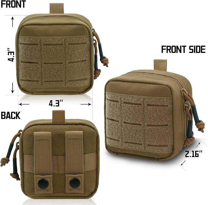 2 Pack Small Admin Pouch, 1000D Tactical Molle Mini Tool EDC Waist Belt Pouches Bag for Vest Backpack