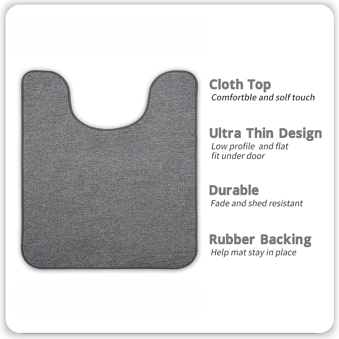 Bosap Toilet Rugs U Shaped Bathroom Rug,Machine Washable Non Slip Quick Dry Super Absorbent Ultra Thin Toilet Mats for Bathroom Toilet.Dark Grey,1'8"x2'(20x24inch)