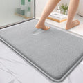 OLANLY Thick Memory Foam Bath Mat Rug 36x24, Extra Soft Absorbent Bathroom Rug, Quick Dry Bath Mats, Non-Slip, Machine Washable Carpet for Bathroom, Tub and Shower, Home Decor Accessories, Light Grey