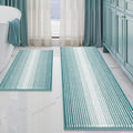 BSICPRO Bathroom Rugs and Mats Sets, 2 Piece Thick Absorbent Chenille Bath Mat Rug Set Non Slip, Soft Shaggy Bath Room Floor Mats for Bathroom, Machine Washable (Aqua Green, 20" x 60" Plus 20" x 32")