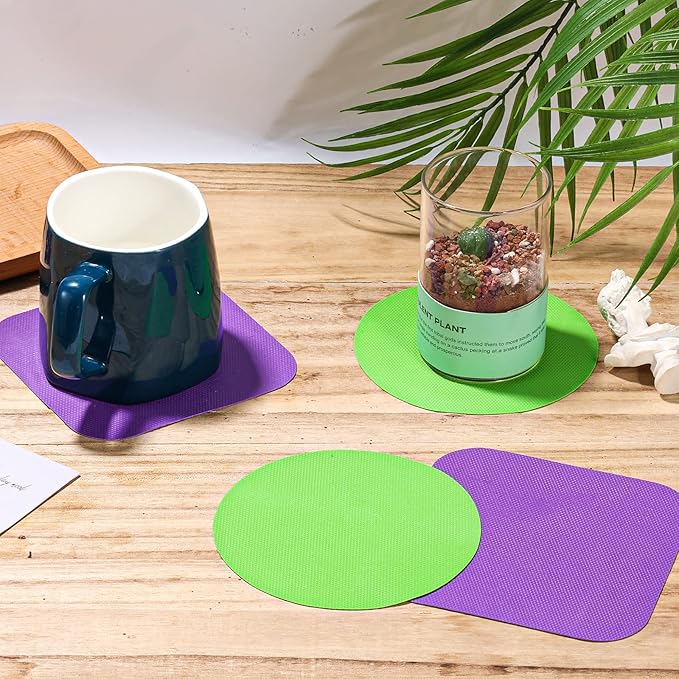 LUTER 4pcs Jar Opener, Rubber, Multi-function Silicone Bottle Opener for Seniors with Weak Hands Lid Cap Gripper Pads Kitchen Coasters Gadgets(Green, Purple)
