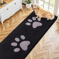 Smiry Dog Door Mat for Muddy Paws, Absorbs Moisture and Dirt, Low-Profile Entryway Mat with Non-Slip Backing, Entry Indoor Outdoor Doormat for Inside Floor (70x24 Inches, Black and Grey, Paw