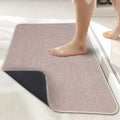 Bosap Bath Mat,Ultra Thin Bathroom Rugs,Rubber Bath Mats for Bathroom,No Slip Bath Rugs,Quick Dry,Machine Washable,Low Pile,Absorbent,Shower Outside,Sink,Home Decor Accessories.Beige,2'x3'(24x36inch)