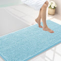 Smiry Luxury Chenille Bathroom Rugs 47x24, Extra Soft and Absorbent Shaggy Bath Mat, Machine Washable, Non-Slip Plush Carpet Runner for Tub, Shower, and Floor, Home Decor Accessories, Sky Blue
