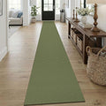 KOZYFLY Braided 2x18 Runners Rugs for Hallway, Extra Long Washable Runner Rug, Woven Non Slip Kitchen Runner, Cotton Entryway Rug, Floor Carpet for Entry, Aisle, Hall, Olive Green/Earthy Green