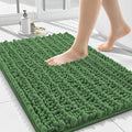 Smiry Bathroom Rugs Mat 24x16, Extra Soft Absorbent Chenille Bath Rugs, Non Slip Rubber Backing Machine Washable Quick Dry Bath Mats for Bathroom Floor, Tub, Shower, Home Accessories, Olive Green