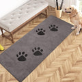 PURRUGS Dirt Trapping Door Mat 24" x 59", Non-Skid/Slip Machine Washable Microfiber Entrance Rug, Shoes Scraper, Dog Doormat, Super Absorbent Floor Mat for Muddy Wet Shoes and Paws, Light Grey