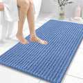 OLANLY Bathroom Rug Mat 44x24, Thick Soft and Absorbent Chenille Bath Mat, Non-Slip Rubber Backing, Machine Washable Quick Dry Bath Rugs for Tub Shower Floor, Home Decor Accessories, Cornflower Blue