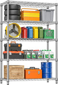 IZEUK 5-Tier Metal Storage Shelving Unit, Heavy Duty Chrome Wire Rack, Adjustable Shelves, 1750 lbs, 17.7" D x 47.2" W x 72.3" H, Garage Storage, Kitchen Pantry Organizer, Basement & Laundry Shelf