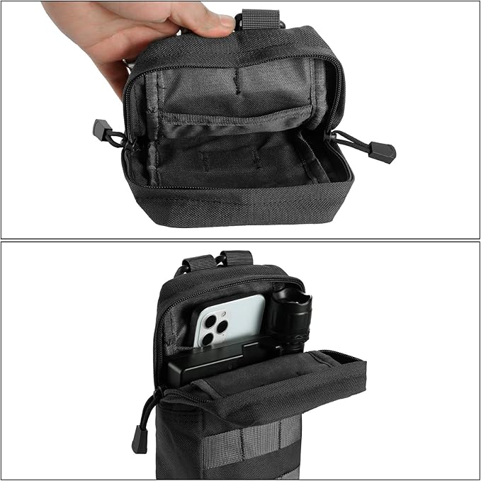 FRTKK 2 Pack Molle Pouches - Tactical Compact Water-Resistant EDC Pouch Bag Small Utility Pouch