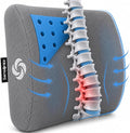 Samsonite Memory Foam Lumbar Support Pillow for Office Chair, Gaming Chair, or Car-Ergonomic Back Cushion-Home Essentials for Sitting Comfort and Posture Relief Back Support with Cooling Gel, Grey