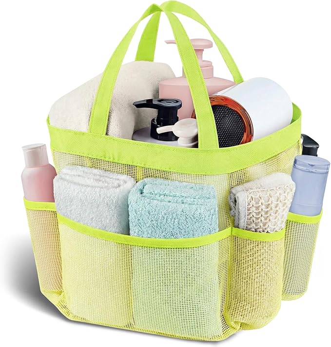 Attmu Mesh Shower Caddy Portable, Quick Dry Hanging Shower Tote Bag for College Dorm Room Essentials, Large Capacity Caddy Dorm for Bathroom Gym Swimming