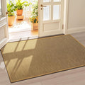 LEKEEPGO Door Mat 36"x59", Non Slip Door Mat Indoor Entrance, Rubber Backing Front Indoor Doormat Washable Absorbent Low-Profile Entryway Entry Resist Dirt Inside Door Mats, Light Brown