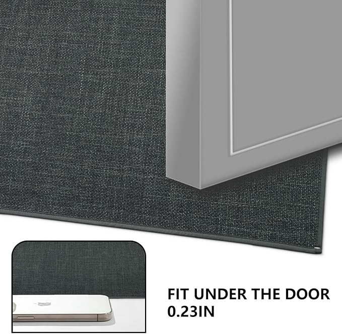 Maximum Non-Slip Indoor Door Mat, Long-Lasting & Ultra-Soft with Rubber Backing, Washable & Stain-Resistant Entryway Mat with Powerful Dirt Trapper for Hallway and Kitchen, 47''x24'', Gray