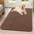 Smiry Dog Door Mat for Muddy Paws 40x32, Absorbent Dirt Trapper, Non-Slip Washable Chenille Entryway Rug for Inside Floor, Mocha, Classic Solid