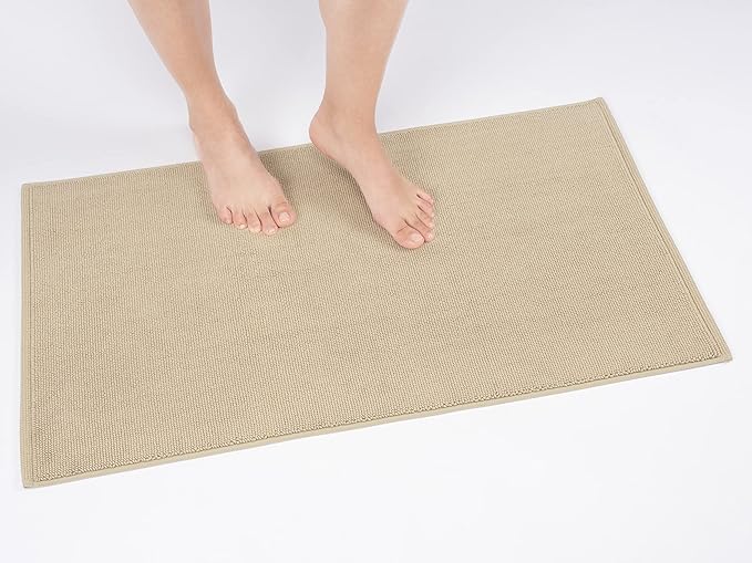 Cotton Paradise 100% Cotton Turkish Bathmat Rug, Soft Absorbent Quick Dry Non Slip, 20x34 Bathmat Rug, Beige