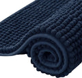 SUBRTEX Bathroom Rugs, 20" x 32" Chenille Bath Rug Soft Short Plush Bath Mat Soft Shower Mat Water Absorbent Shower Mat Quick Dry Machine Washable, Navy