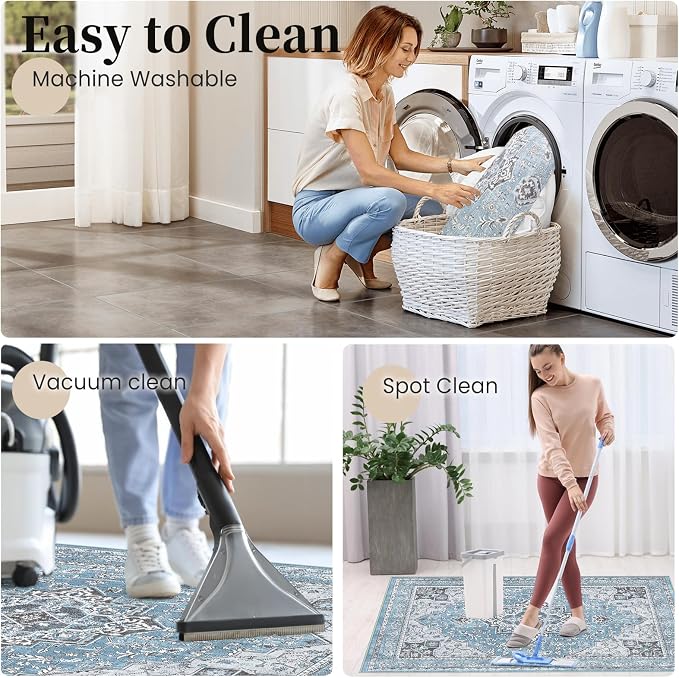Office Chair Mat for Hardwood Floor & Tile Floor,36"X 48" Heavy Duty Desk Chair Mat for Hard Floors, Under Desk Rug for Rolling Computer Chair,Anti Slip,Low Pile Carpet Floor Protector-Blue