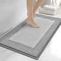 anllugs Bathroom Rugs 20" x 30", Non-Slip Extra Soft Absorbent Bath Rugs, Machine Washable Quick Dry Bath Mats for Bathroom Floor, Shower, Bathtub and Sink, Light Grey & Grey