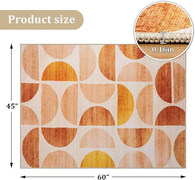 Office Chair Mat for Hardwood Floor, 60"x45" Easy Glide Computer Desk Mat Protector for Rolling Chair Under Desk Rug Nonslip Backing, Machine Wash, (Modern)