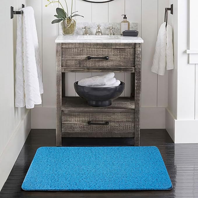 Asvin Soft Textured Bath, Shower, Tub Mat, 24x32 Inch, Phthalate Free, Non Slip Comfort Bathtub Mats with Drain, PVC Loofah Bathroom Mats for Wet Areas, Quick Drying