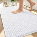 OLANLY Thick Bathroom Rugs 30x20, Extra Soft Absorbent Chenille Bath Rugs, Rubber Backing, Machine Wash Dry, Bath Mats for Bathroom Floor, Tub and Shower, Home Decor Accessories, White
