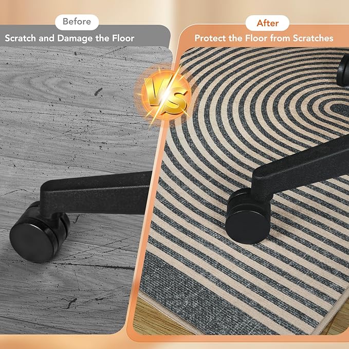 Office Chair Mat for Hardwood Floor&Tile Floor,48"X 60" Heavy Duty Desk Chair Mat for Hard Floors,Under Desk Rug for Rolling Computer Chair,Anti Slip,Low Pile Carpet Floor-Geo Grey