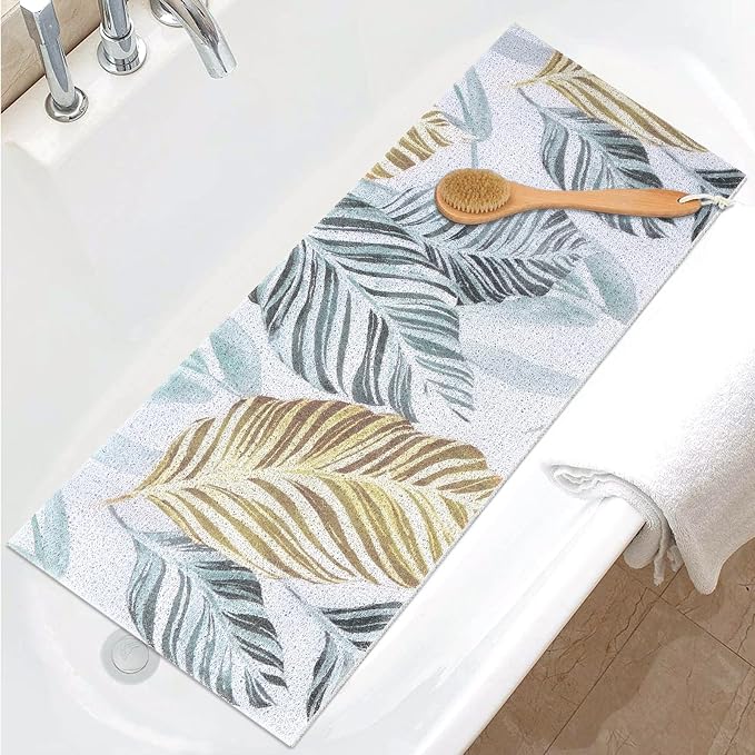 Non Slip Shower Mat Bathtub Mat, 39x16 Inch Extra Long Shower Mats for Inside Shower, Quick Drying PVC Loofah Shower Mat for Bathtub, Bathroom, Home, Hotel, Kitchen,Wet Areas