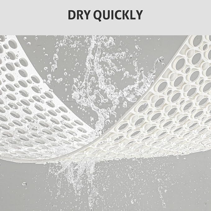 XIYUNTE Shower Mat Non Slip Bath Mat for Tub - 35" x 16" Soft TPE Bathtub Mat Non Slip Shower Mats for Inside Shower, Anti Slip Shower Mat with Suction Cups, Quick-Drying Bath Tub Mat, White