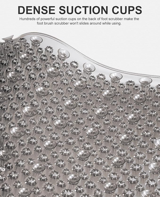 OTHWAY Non Slip Grassy Bathtub Mat : 27.5X15.7 inches Sturdy But Soft Bath Mat_Quick Drain Shower Floor Mat with Soft Bristles for Scrubbing Feet (Dark Grey)